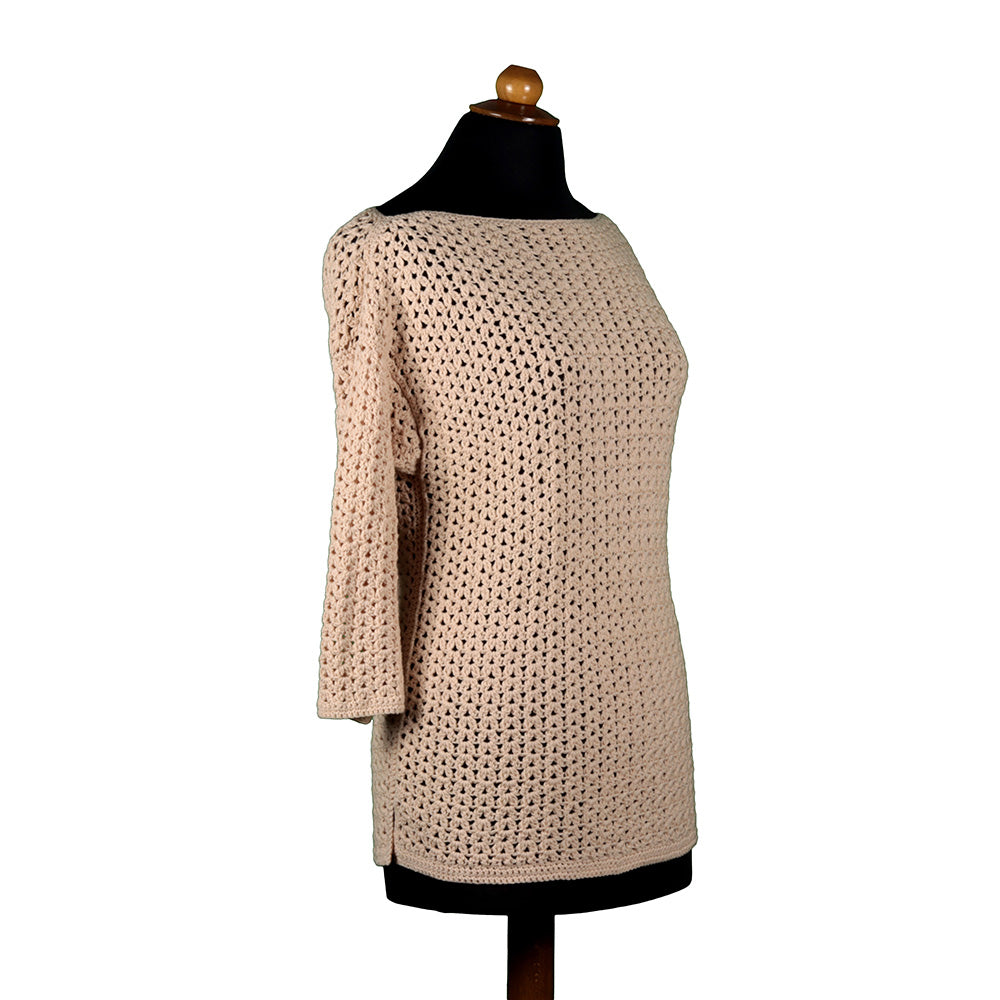Lorena Sleeves Mesh Top Crochet Pattern (S-2XL) – Kiki Crochet Designs