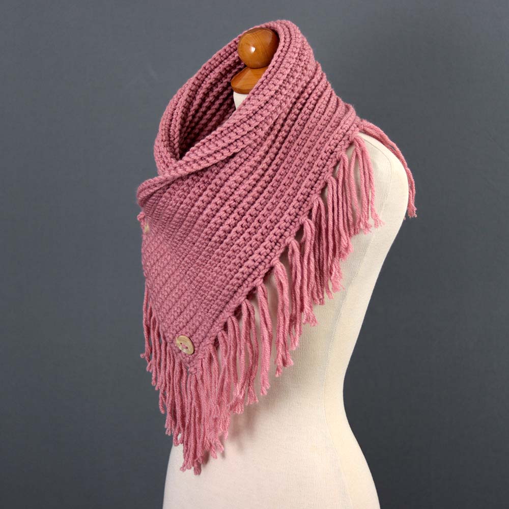 Dusty Pink Cowl Crochet Pattern (4 Sizes)