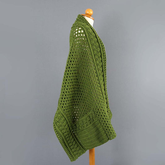 textures and grannies pockets shawl by kiki crochet patterns
