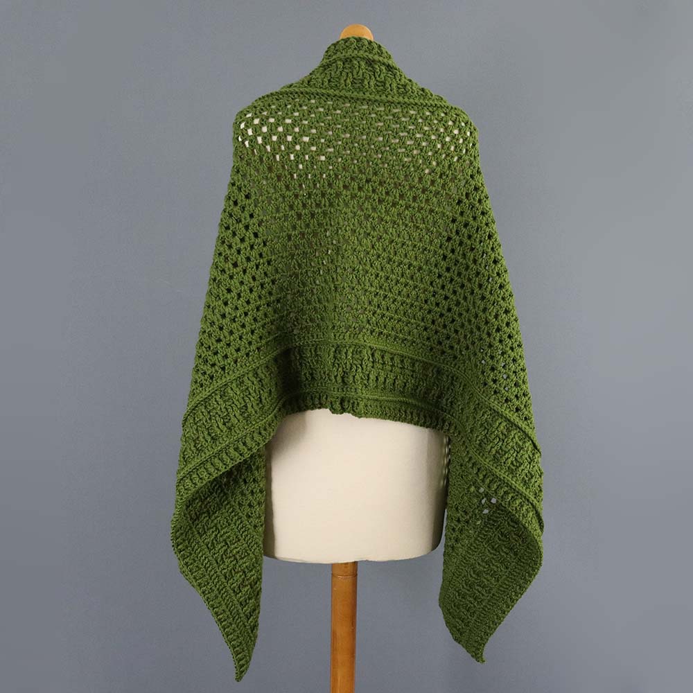 Textures and Grannies Pockets Shawl Crochet Pattern