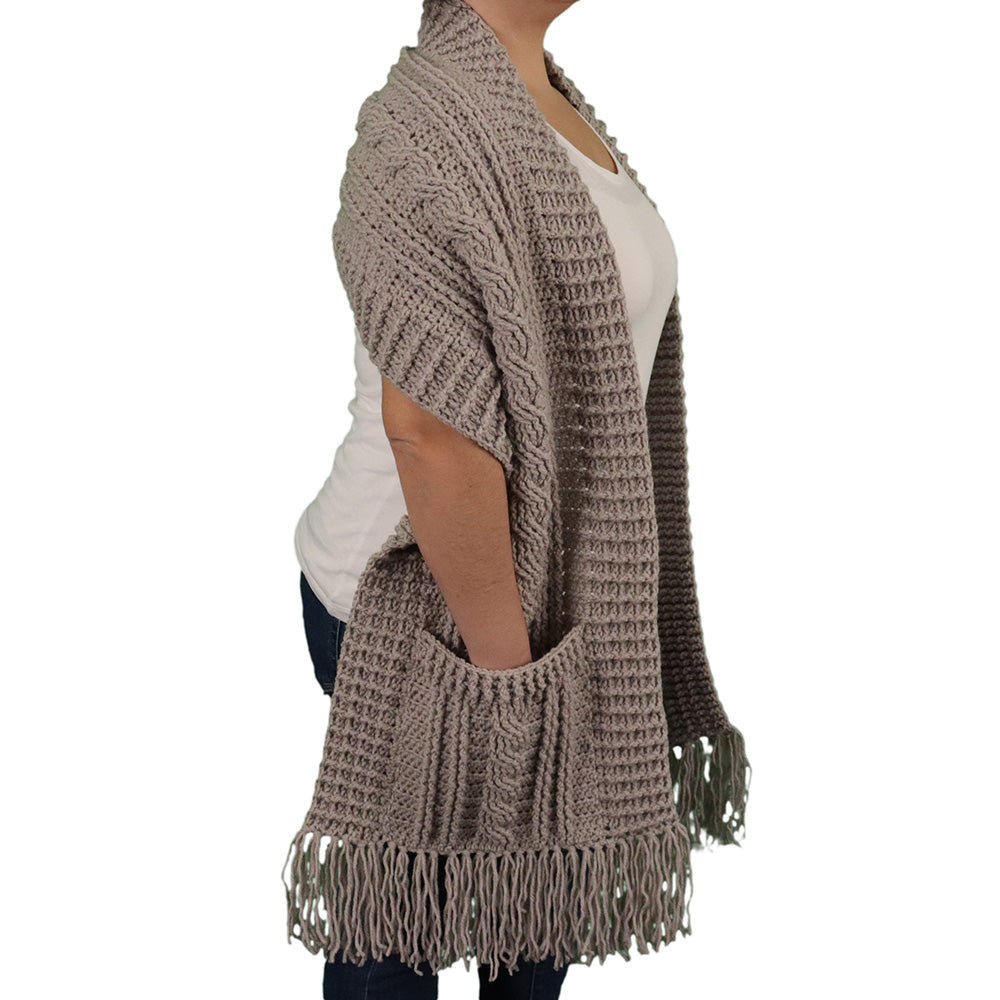 Curious Twists Pockets Shawl Crochet Pattern