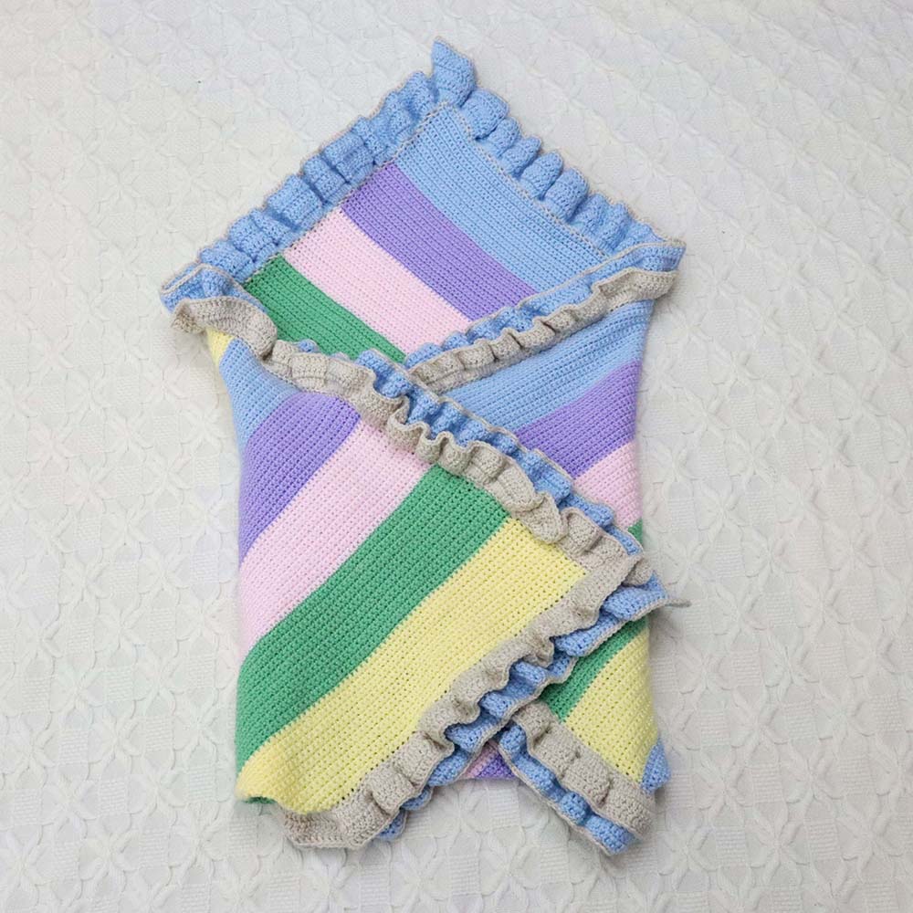 Candy Ruffle Baby Blanket Crochet Pattern